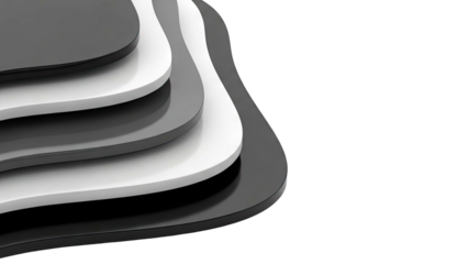 Abstract layered shapes in grayscale