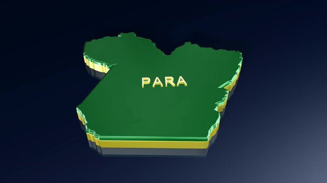 Para State 3D Map of Brazil in Animation
