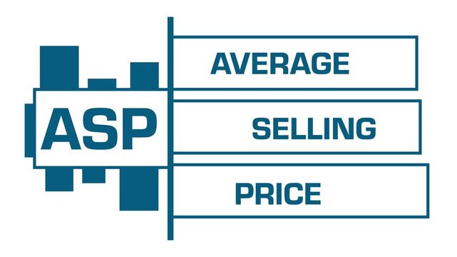 ASP - Average Selling Price Blue Rectangles Moving Text 