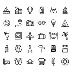 Travel And Tourism Line Icon Set