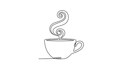 Steaming hot coffee cup illustration