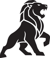 Fototapeta premium Angry Animal Silhouette – Aggressive Wildlife Black Vector Outline on White Background
