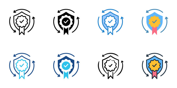 Supplier Compliance icons set multiple style collection. Editable stroke 
