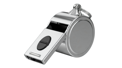 Chrome Whistle with Black Pea