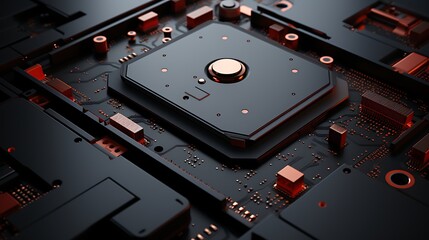 Close-up view of a central processor unit