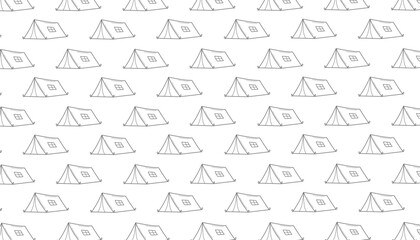 Camping Tent Seamless Pattern Minimal Outdoor Background