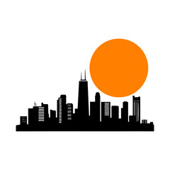 A vibrant silhouette black skyline vector beckground design