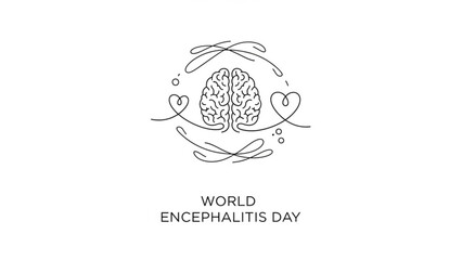 World encephalitis day brain awareness illustration