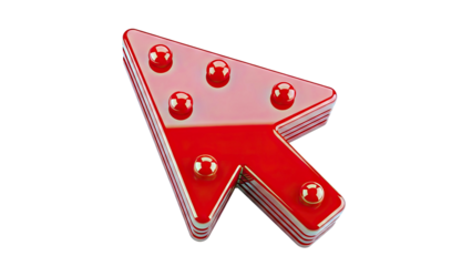Red Cursor Arrow with Studs