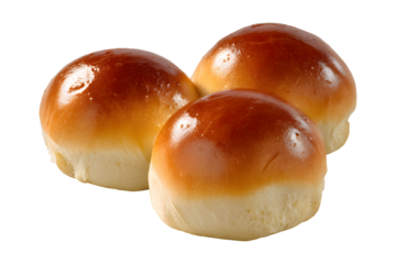 Soft brioche dinner rolls for Ramadan iftar, isolated on transparent background