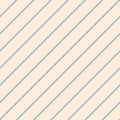 Obraz premium Teal diagonal stripe seamless pattern with cream background. Minimal geometric vector suitable for branding, packaging, textile, wallpaper, and surface design projects.