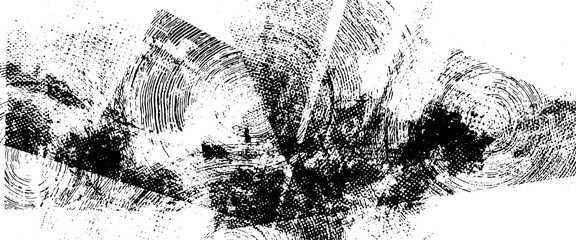 Vector Glitch Distorted Grunge Layer with Defect Shapes and Halftone Dot Texture.