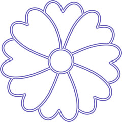 Flower Neon Line Art