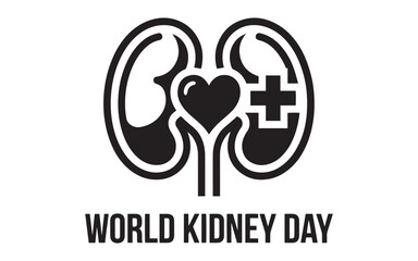 World Kidney Day awareness symbol with kidney and heart