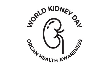 Fototapeta premium World Kidney Day awareness campaign with kidney icon