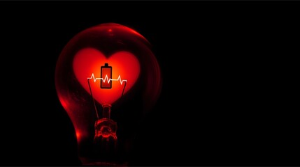 Emotional Burnout Concept with Low Battery Heart