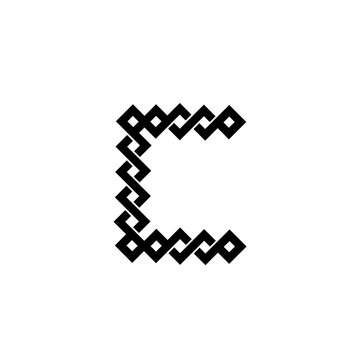 Geometric Knotwork Letter C Monogram