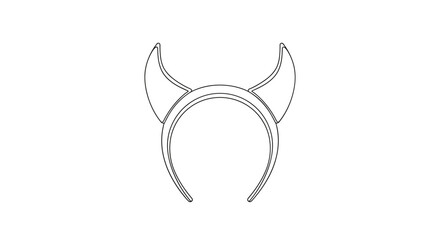 Obraz premium Minimalist devil horn headband illustration isolated on a white background