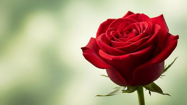 National Red Rose Day - Elegant Single Red Rose with Soft Bokeh Background for Love, Celebration & Beauty