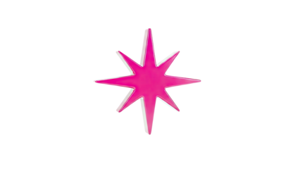 Glossy Pink Starburst Decoration