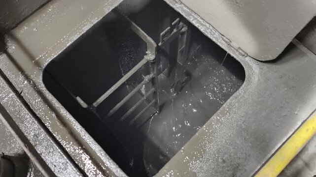Oil base mud in a mud pit room at an offshore drilling rig
