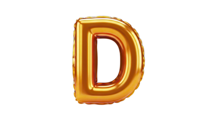 Golden "D" Letter Balloon