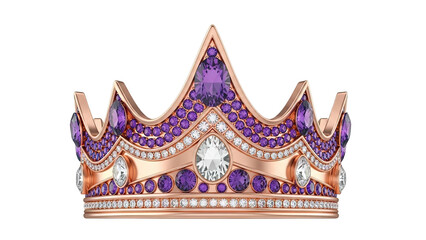 Rose Gold Crown with Amethyst and Diamond Embellishments