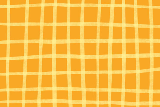 Vibrant orange plaid pattern with yellow lines, Watercolor stripes background