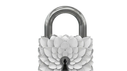 White Flower Padlock