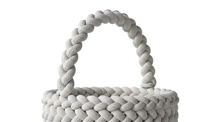 Braided rope basket with handle