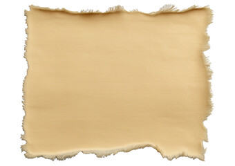 Obraz premium Torn beige paper with textured surface and frayed edges isolated on a transparent background ripped
