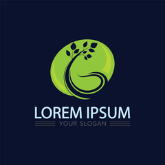 Simple Leaf Garden Logo Concept for Organic Botanical Park and Eco Business