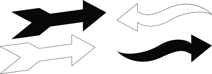 Arrow symbols black outline