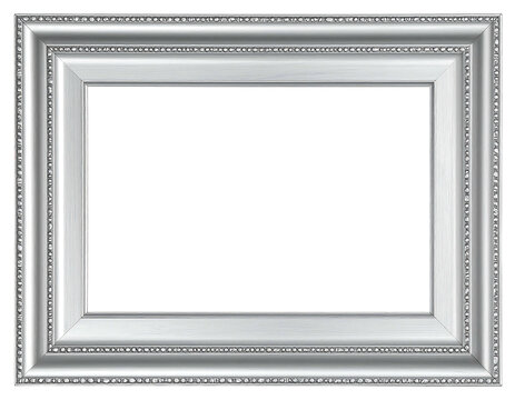 Ornate, textured silver picture frame with a subtle sheen, empty white mat