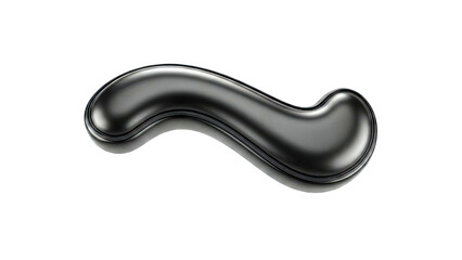 Black S-Shaped Object with Smooth, Curved Surface
