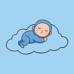baby boy sleeping on cloud