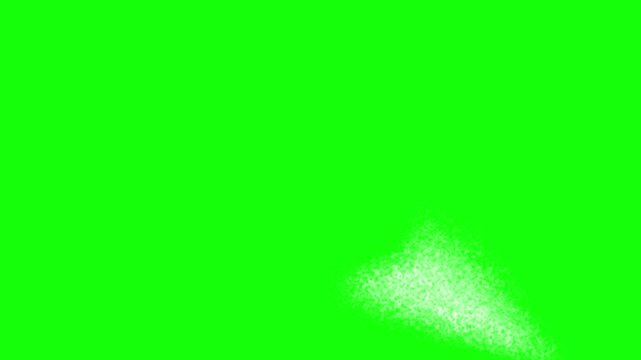 Spray Paint Transition White Paint on Green Screen Background