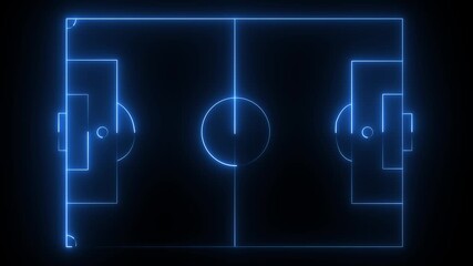 glowing two color soccer field icon  background. 4k video - Powered by Adobe
