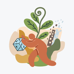 Self Development and Emotional Warmth Vector, Abstract Growth Strategy Vector, Conceptual Personal Growth Vector