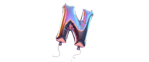 Colorful Metallic Balloon-Shape of Letter N