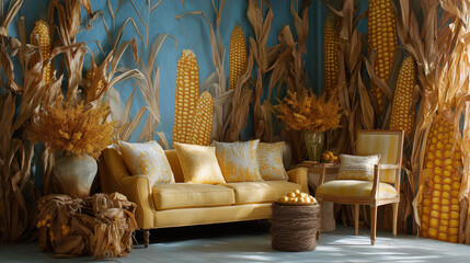 Corn-Inspired Room Background Wallpaper