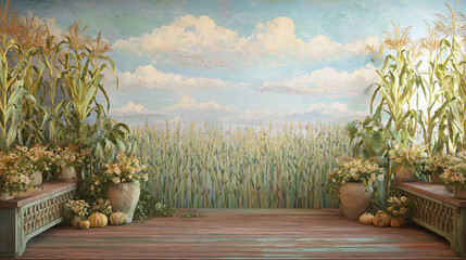 Corn-Inspired Room Background Wallpaper