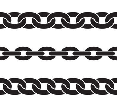 Black Chain Silhouette Seamless Pattern