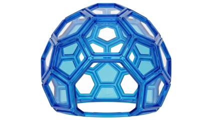 Blue Geometric Sphere Structure