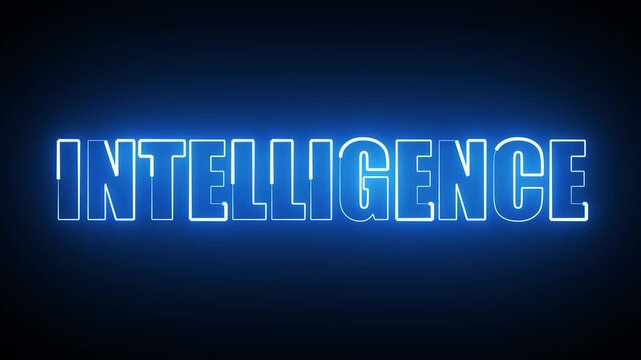 INTELLIGENCE TITLE WITH NEON ANIMATION V4