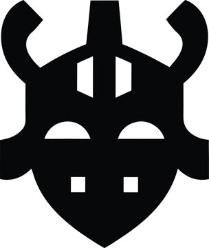 senufo fire spitter mask silhouette vector illustration on transparent background