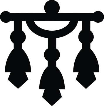 mapuche silver finery trapelacucha silhouette vector illustration on transparent background