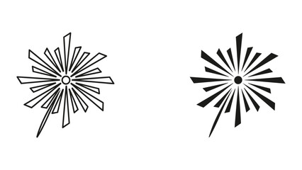 Obraz premium Stylized starburst icons in black and white