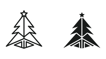 Obraz premium Simple christmas tree logo design