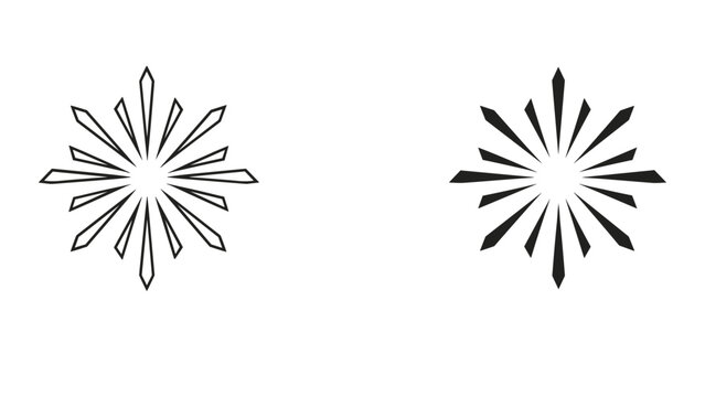 Simple black starburst icons on white background
